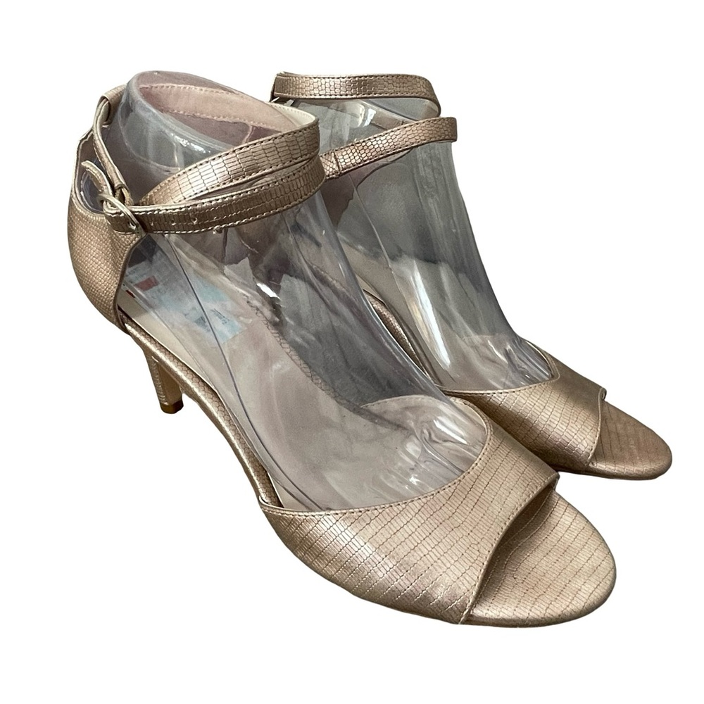 Alfani Galeah Ankle Strap Heels Gold Size 8 - Picture 2 of 9